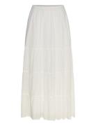 Cotton Dobby Dot Maxi Skirt Bubbleroom White