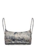 Printed Pull-Over Scoop Neck Bikini Top Weekday Beige