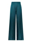 Satin Wideleg Trousers Mango Blue