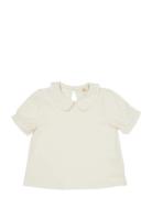 Solid Blouse W. Collar Ss Copenhagen Colors Cream