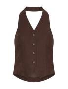 Mschnaira Claritta Halterneck Waistcoat MSCH Copenhagen Brown