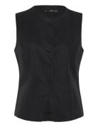 Straight Lyocell Suit Waistcoat Mango Black