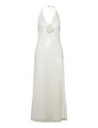 Aradia Sequin Halter Dress Bardot White