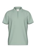 Slhfave Zip Ss Polo Selected Green