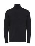 Slhmaine Ls Knit Roll Neck W Noos Selected Black