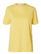 Slfmyessential Ss O-Neck Tee Noos Selected Yellow