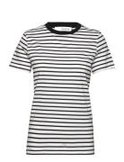 Slfmyessential Ss Stripe O-Neck Tee Selected Black