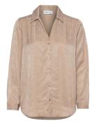 Slftyra Ls Shirt B Selected Beige