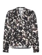 Slfjustine Ls Aop Top B Selected Black