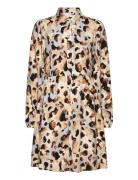 Slfslaila Ls Aop Short Shirt Dress B Selected Beige