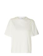 Slfpenelope 2/4 Ruffle Tee Noos Selected White