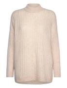 Slfmaline Ls Knit High Neck Noos Selected Beige