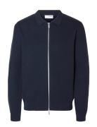 Slhdane Ls Knit Structure Cardigan Noos Selected Navy