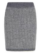 Slfsine Short Knit Skirt Selected Grey