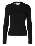 Slfcabala Ls Knit O-Neck Selected Black