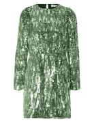 Slfari-Colyn Ls Short Sequins Dress B Selected Green