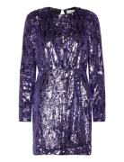 Slfari-Colyn Ls Short Sequins Dress B Selected Purple