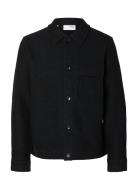 Slhnealy Ls Knit Shirt Jacket Noos Selected Black