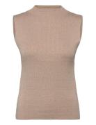 Slflura Lurex Sl Knit High Neck Selected Beige