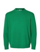 Slhreuben Ls Knit Relaxed Crew Neck Selected Green