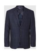 Slhslim-Dallas Wool Check Blz Noos Selected Navy
