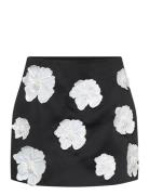 Satin Flower Mini Skirt ROTATE Birger Christensen Black