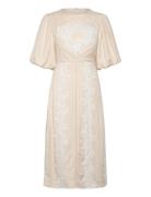 Rudy Embroidered Linen Midi Dress Malina Beige