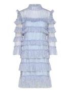 Carmine Frill Lace Mini Dress Malina Blue