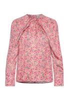 Evie Pleated Neckline Blouse Malina Pink