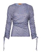 2245 Dry Jersey, Wrap Front Gathere STINE GOYA Blue