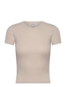 Core Rib Tee Organic Basics Beige