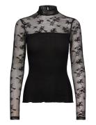 Rmwbalta Modal Ls T-Neck Full Lace RM By Rosemunde Black