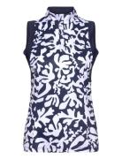Abstract Floral Sleeveless Polo Callaway Navy