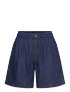 Straight-Fit Rinse-Wash Denim Bermuda Shorts Mango Navy