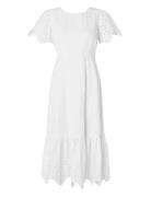 Slfkelli Ss Ankle Broderi Dress B Selected White