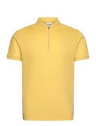 Slhfave Zip Ss Polo Selected Yellow