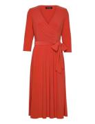 Surplice Jersey Dress Lauren Ralph Lauren Orange