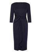 Twist-Front Stretch Jersey Midi Dress Lauren Ralph Lauren Navy