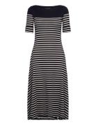 Striped Cotton Midi Dress Lauren Ralph Lauren Navy