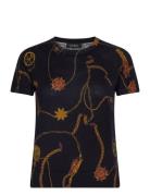 Print Cotton-Blend Short-Sleeve Sweater Lauren Ralph Lauren Navy