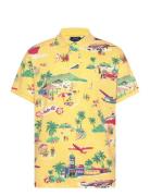 Custom Slim Polo Bear Mesh Polo Shirt Polo Ralph Lauren Yellow