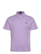 Custom Slim Fit Striped Soft Cotton Polo Polo Ralph Lauren Purple
