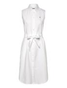 Belted Oxford Sleeveless Shirtdress Polo Ralph Lauren White