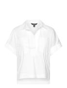 Cotton-Blend Short-Sleeve Camp Shirt Lauren Ralph Lauren White