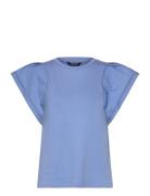 Jersey Flutter-Sleeve Tee Lauren Ralph Lauren Blue