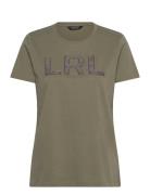 Beaded-Logo Cotton Jersey Tee Lauren Ralph Lauren Green