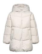 Hood Puffer Coat Mango Cream