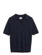 Linen Blend Ss Polo GANT Navy