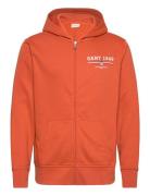 Graphic Full Zip Hoodie GANT Orange