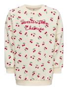 Kmgcherry L/S Ovz Ck Printed Ub Swt Kids Only Cream
